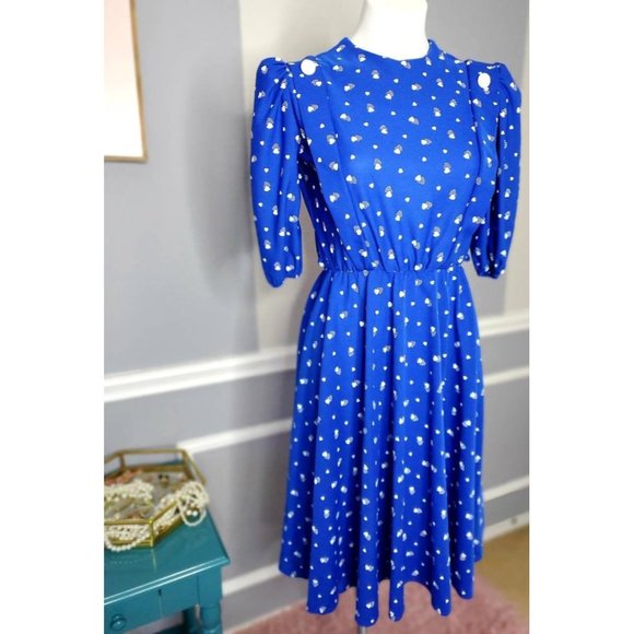 Valentines Day Hearts Dress, Chiffon Dress Vintage - Picture 2 of 8